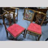 Pair of Georgian style mahogany dining chairs,