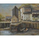 Peter Carty, a pair of acrylics "Dawn in Polperro"