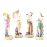 Continental porcelain figures, Diana, Ceres, Venus, and Bacchus, and four others