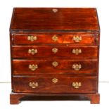 A George III style stained mahogany bureau