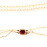 A two row graduated cultured pearl necklace