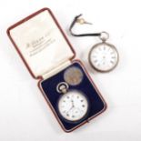 A 1935 King George V and Queen Mary Silver Jubilee silver cased pocket watch and medal, by JW