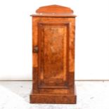 A Victorian burr walnut pedestal cupboard