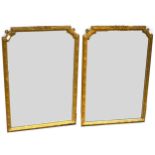 A pair of gilt gesso framed pier glasses
