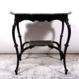 Edwardian ebonised window table,