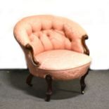 A Victorian oak nursing chair