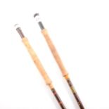 Three Hardy “Fibralite” fishing rods