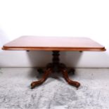 Victorian mahogany pedestal dining table,