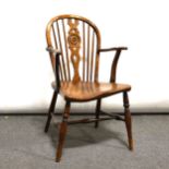 An elm and beech Windsor chair