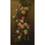 L Barzanli, Still life of roses, oil on canvas
