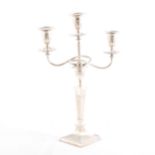 An Elkington & Co three-light candelabra