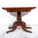 An early Victorian mahogany card table