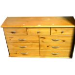 A modern pine chest of drawers