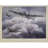 After David Pritchard, Lancaster Attack, signed colour print