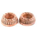 Pair of Victorian copper moulds,
