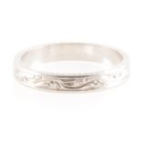 A platinum wedding band