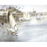 After Sir William Russell Flint, Holiday after Ramadan, signed lithograph