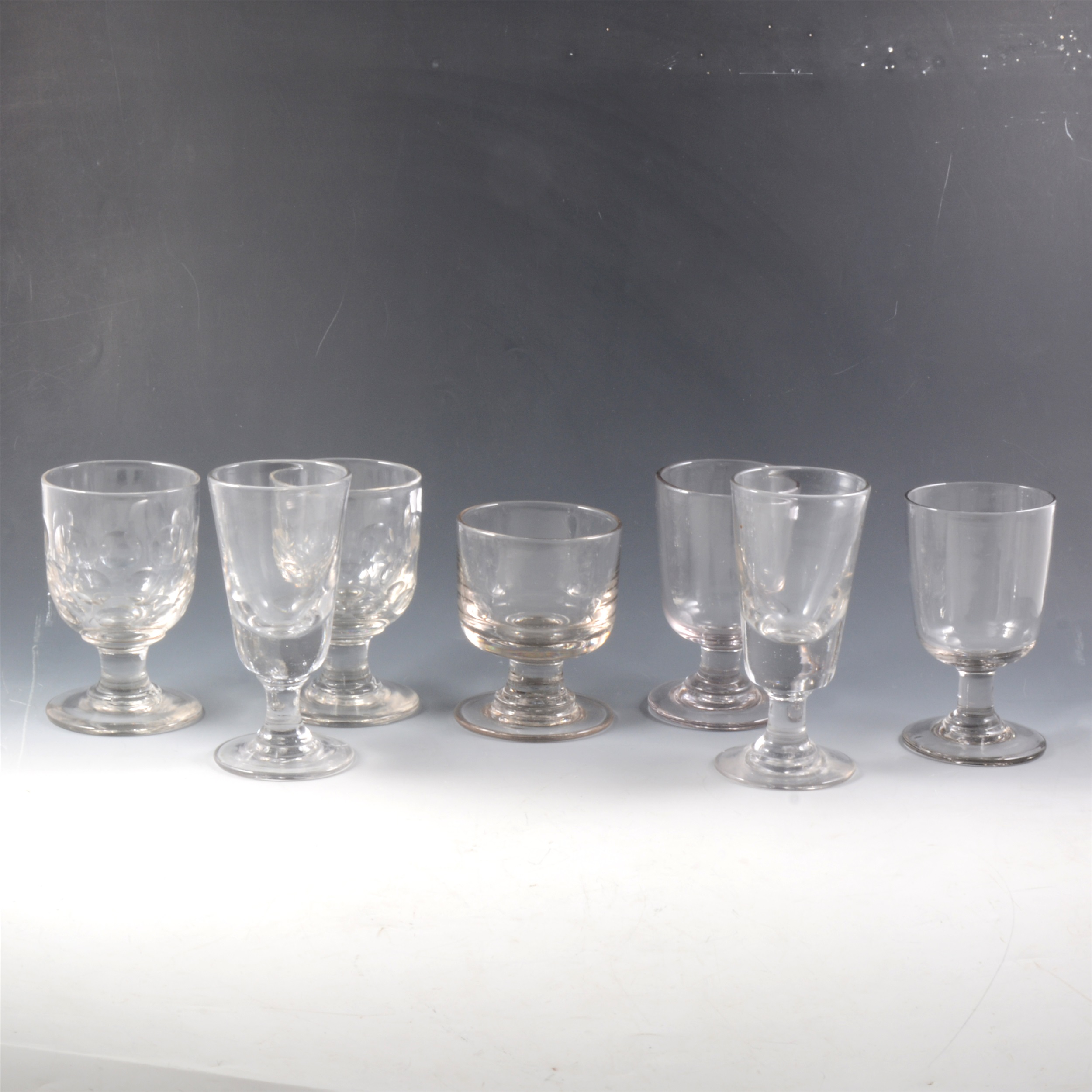 Three Victorian Tavern rummers, and other glassware