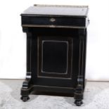 A Victorian ebonised Davenport,