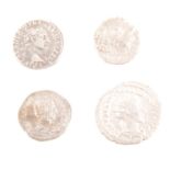 Four Roman silver coins,including Trajan, 98-117, Denarius