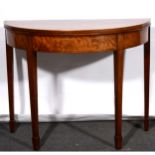 A George III mahogany demi lune tea table