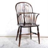 A Victorian elm and ash Windsor chair