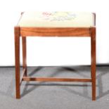 A mahogany dressing table stool