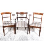 A set of six William IV rosewood dining chairs