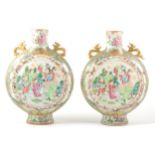 Pair of Cantonese moon flasks, probably early 20th century