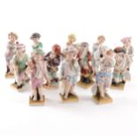 A set of Dresden figures, Months of the Year, 20th century