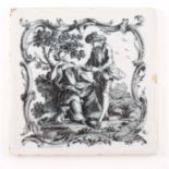 An English delft tile, by John Sadler of Liverpool, 1760's