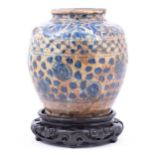 Chinese blue and white earthenware jar