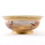 A bowl, by James Stinton for Royal Worcester, date mark for 1924