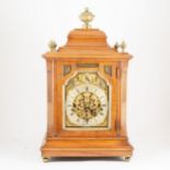 Winterhalder & Hofmeier, German walnut cased mantel clock, circa 1900