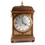 Winterhalder & Hofmeier, Schwaerzenbach, German brass inlaid mahogany bracket clock