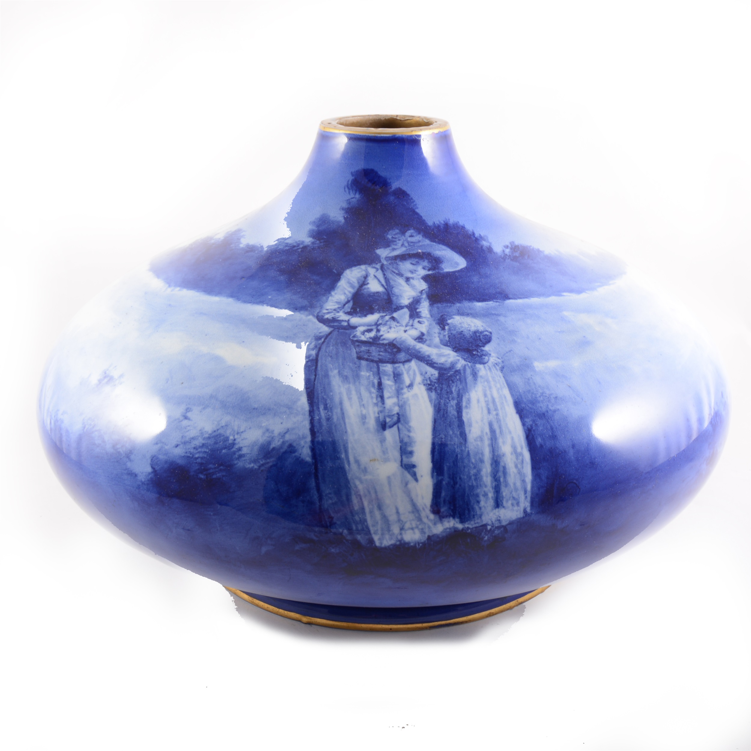 A large pottery vase, probably Doulton