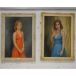 John Strevens, two portraits of young women, believed to be sisters of the Myson family