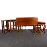 Two fruitwood and beech stools,