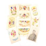 Quantity of postcards, including silks, photographs, ephemera.