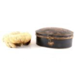 A Lawyer's wig, by Ravenscroft Law, in oval painted tin