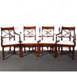 A set of ten Regency pattern mahogany dining chairs, ...