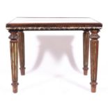 A Louis XVI style calamander rosewood gesso moulded and painted centre table, probably Dutch
