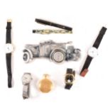 A quantity of wrist watches, costume jewellery and small items