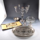 A quantity of silver-plated items