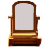 A Victorian satinwood toilet wall mirror, ...