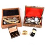 A collection of wrist watches and costume jewellery