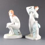 Two modern Zsolnay Pecs porcelain figures
