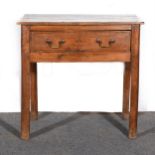 Joined elm side-table, rectangular boarded top