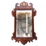 A Chippendale style inlaid mahogany pier glass