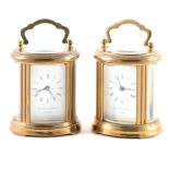 Two French brass case carriage clocks, ...